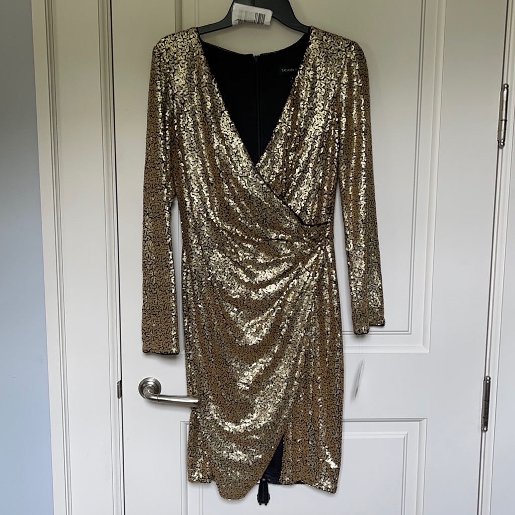 Tadashi Gold Sequins Dress